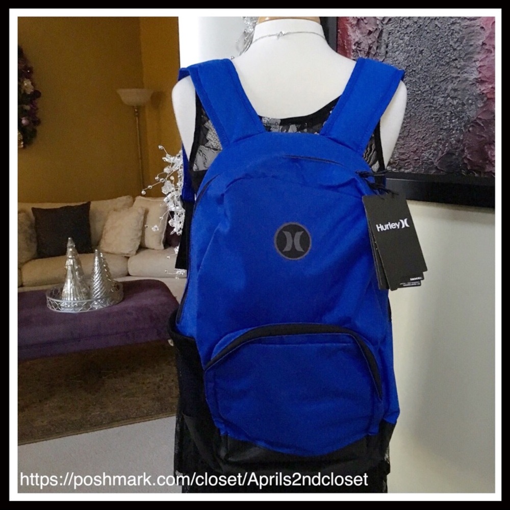 HURLEY LARGE THICK STRAPS COMMUTER TRAVEL BACKPACK - Picture 3 of 7